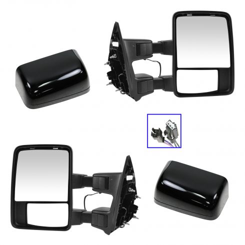 mirror telescoping f350 towing upgrade folding smooth duty pair manual paint truck ford super power