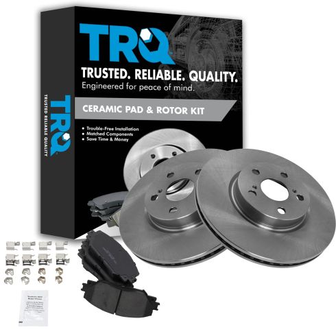 09-12 Corolla, Matrix; 08-12 xD; 09-10 Vibe Front CERAMIC Brake Pad & Rotor Kit