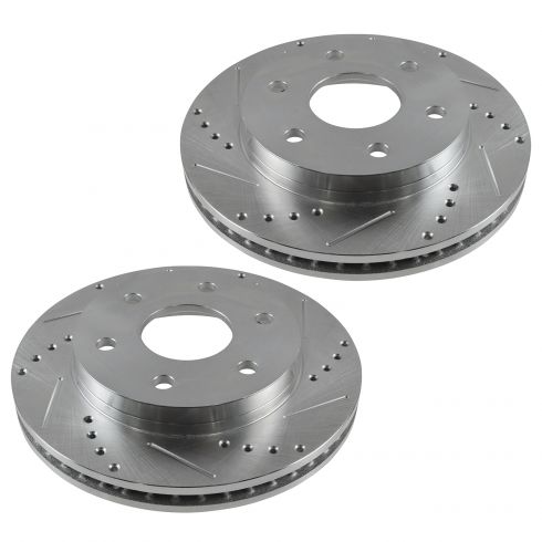 2008 2009 2010 For Mazda 3 Coated Drilled Slotted Front Rotors